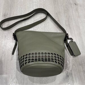 EUC Coach | Bleecker Grommets | Leather Mini Duffle Bag l Olive Green